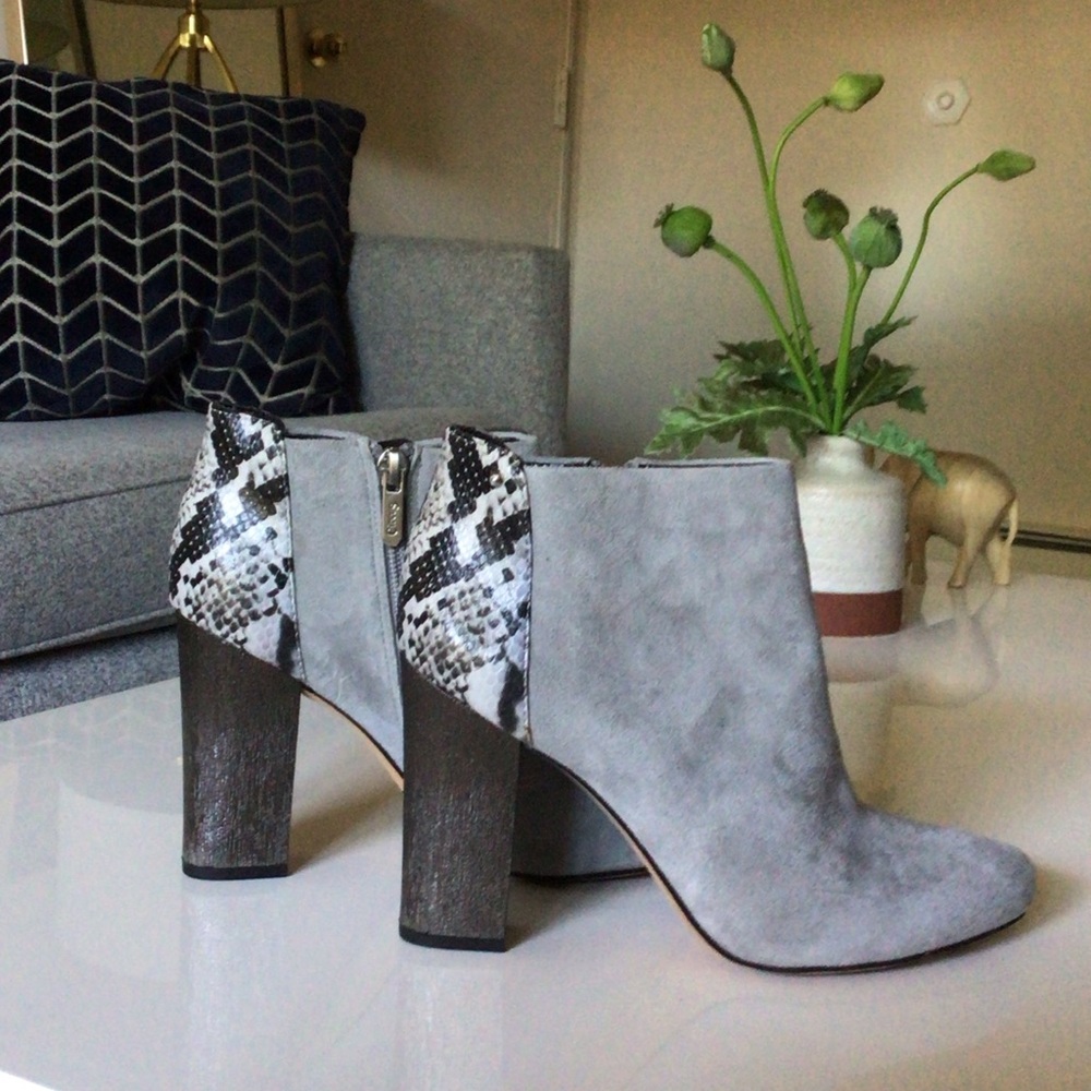 Circus by Sam Edelman Gray and Snakeskin Ankle Boots